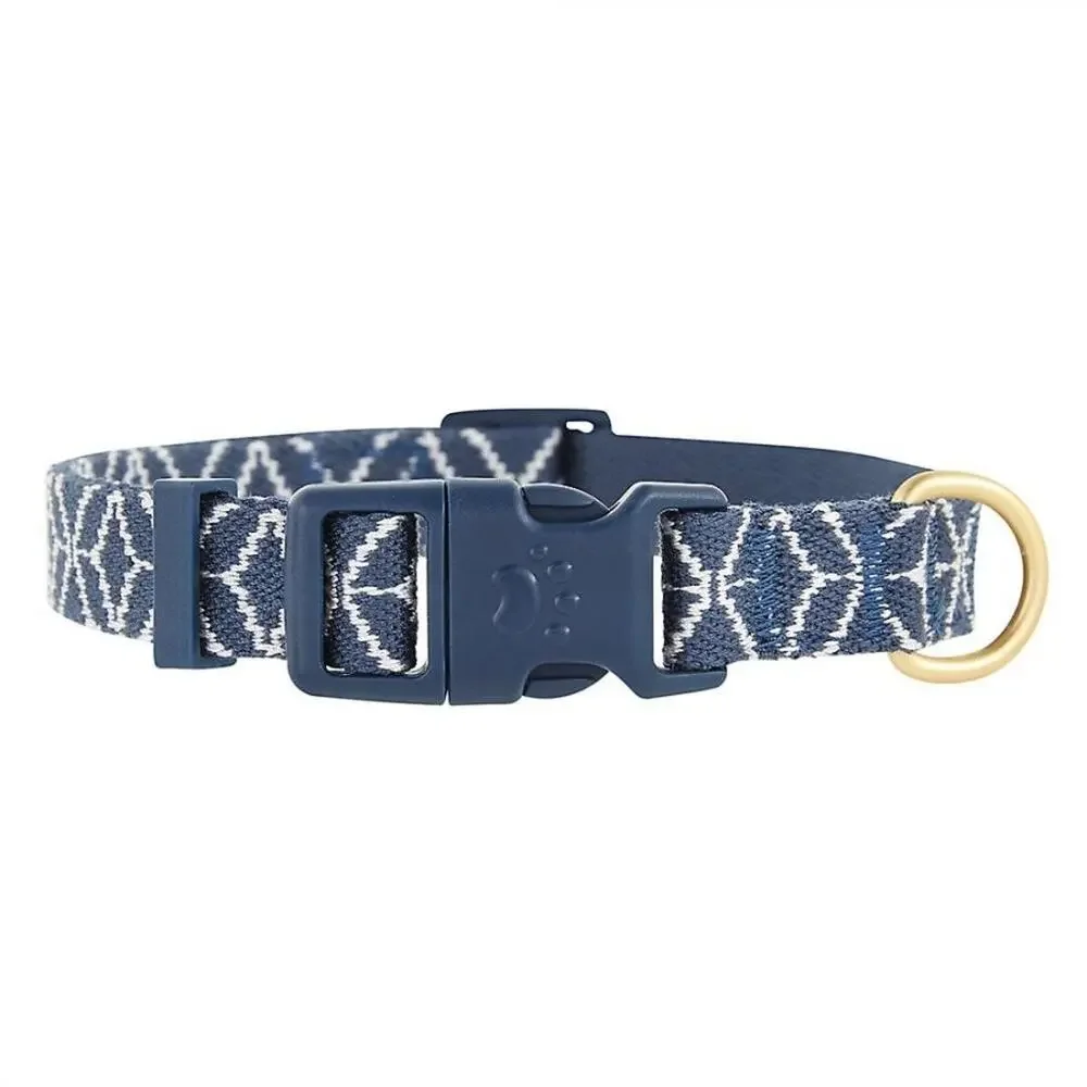 Top Paw Nylon‎ Gray w/ White Diamond Adjustable Dog Collar Small 10-14 in